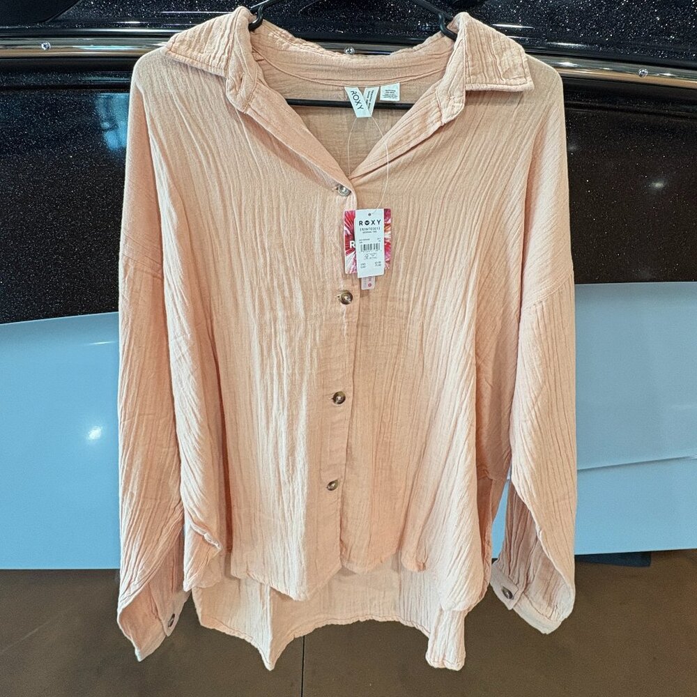 ROXY Morning Time Women's Long Sleeve Button Up Shirt